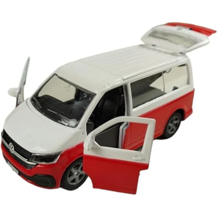 Kids Globe VW Transporter Wohnmobil Die Cast Pull Back 13,5cm, Spielzeug für Kinder, blau – Bild 3