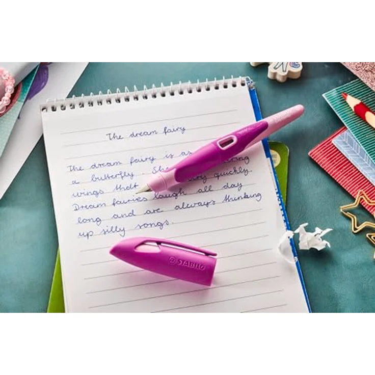 STABILO EASYbirdy 3D DreamWorld, ergonomischer Füllhalter in pink mit einstellbarer Feder und Sichtfenster zur Tintenstandkontrolle – Bild 5