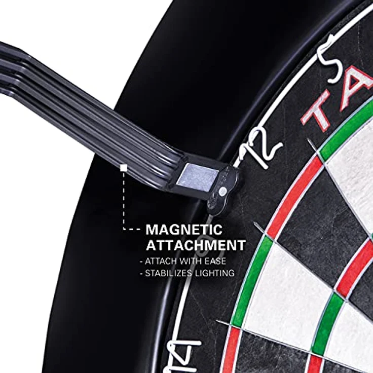 Target Darts Corona Vision Dartboard Lighting System, Schattenfreies LED Ringlicht mit magnetischen Füßen, Schwarz – Bild 4