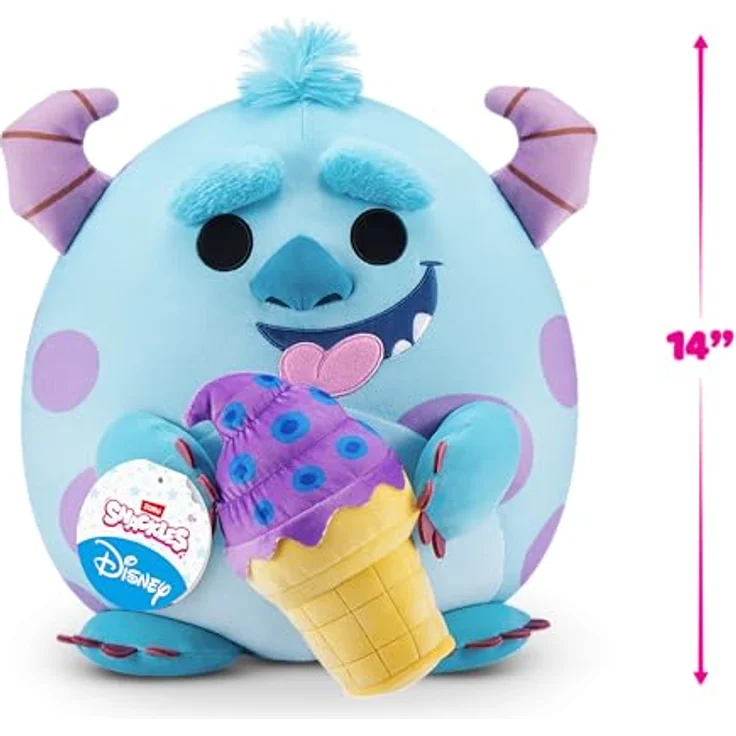 Snackles Disney Plüschspielzeug, 35 cm großes Kuscheltier mit Snack-Accessoire (Sulley & LCE Cream), superweicher Plüsch – Bild 4