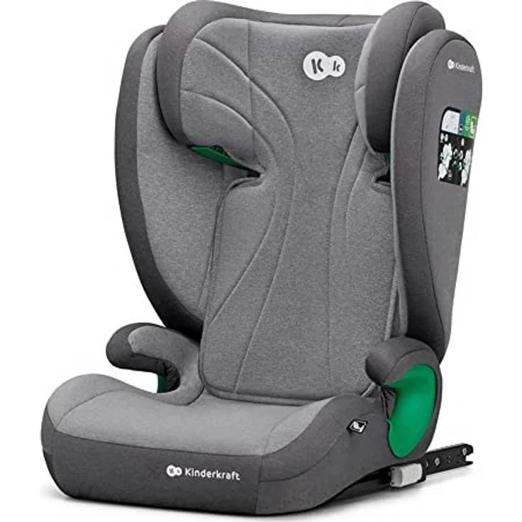 Kinderkraft JUNIOR FIX 2 i-Size, Kindersitz für Kinder von 3,5 bis 12 Jahren (100-150 cm), inkl. Isofix, H-GUARD und SIDE PROTECT SYSTEM, Rocket Grey – Bild 2