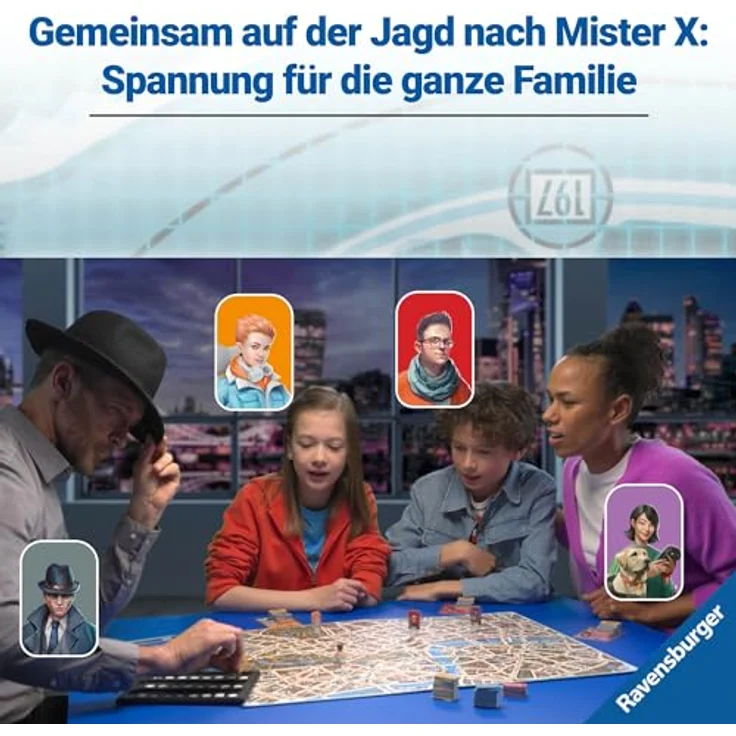 Ravensburger Gesellschaftsspiel 27515 - Scotland Yard - Spiel ab 8 Jahre, Familienspiel, Spiel des Jahres, für 2-6 Spieler, mit individuellen Charakterspielfiguren - Preisvergleich – Bild 4