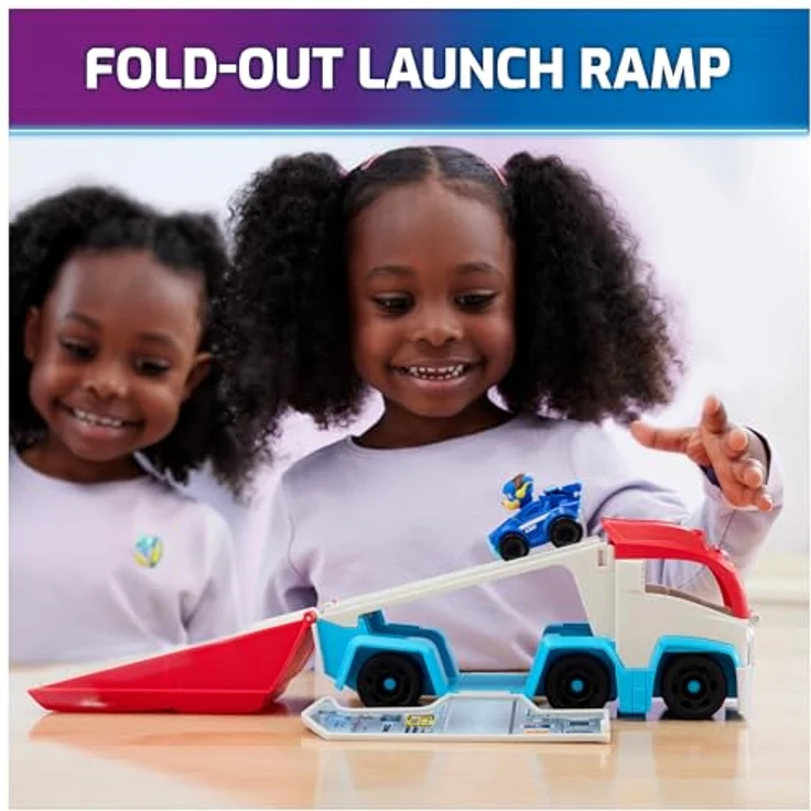 Spin Master Paw Patrol The Movie Pup Squad Paw Patroller, Fahrzeug-Spielset mit umwandelbarem Hauptquartier und Chase Pup Squad Racer, 25 cm lång, geeignet für Kinder ab 3 Jahren – Bild 7