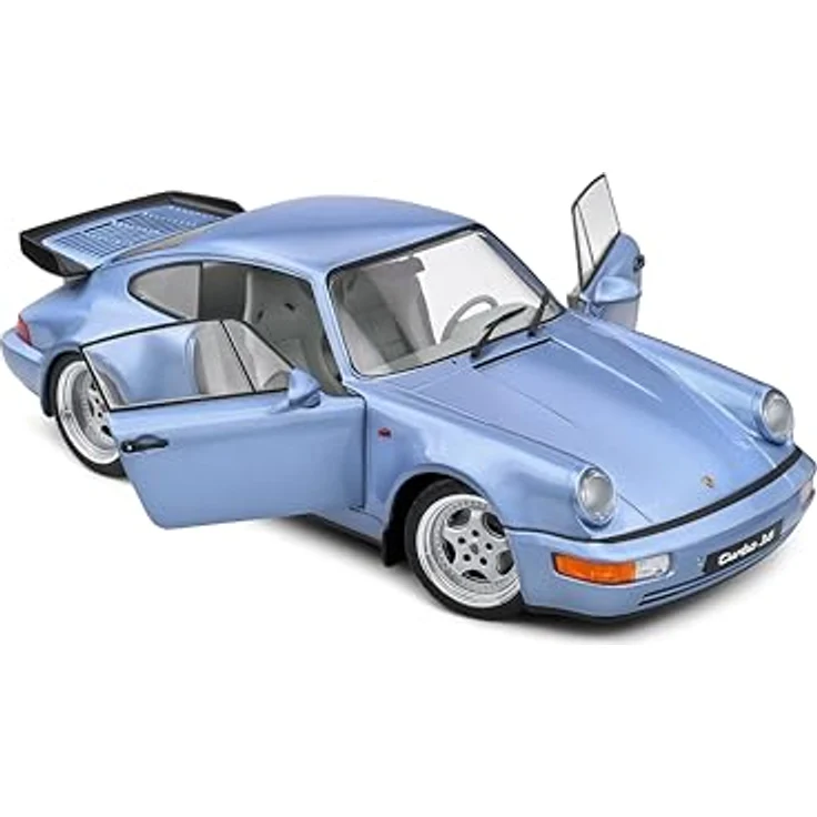 Solido 1:18 Porsche 911 (964) Turbo 1990, Die-cast Modellfahrzeug in blau im Fensterkarton – Bild 5