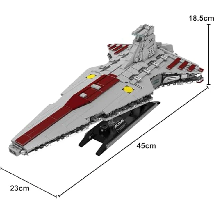 Mould King 21074 Super Star Destroyer Modell, Venator-Klasse Republik Angriffskreuzer, 1320 PCS Bausatz für Erwachsene mit Ständerfuß, detailgetreuem Design – Bild 5