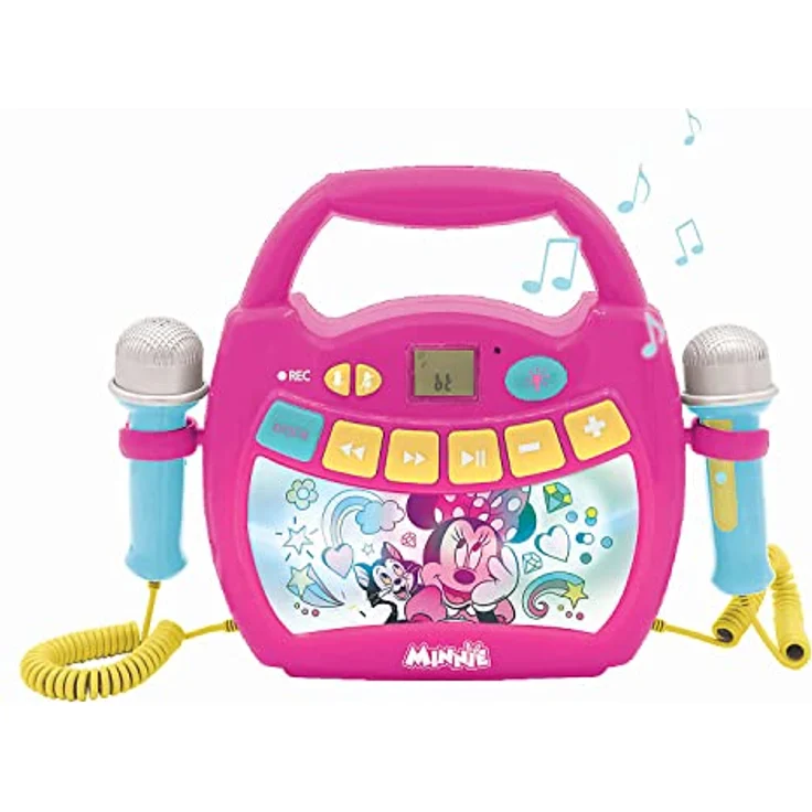 Lexibook MP320MNZ Disney Minnie-Tragbarer digitaler Karaoke-Player für Kinder-Mikrofone, Lichteffekte, Bluetooth, Aufnahme-und Sprachwechslerfunktionen, wiederaufladbarer Akku – Bild 2