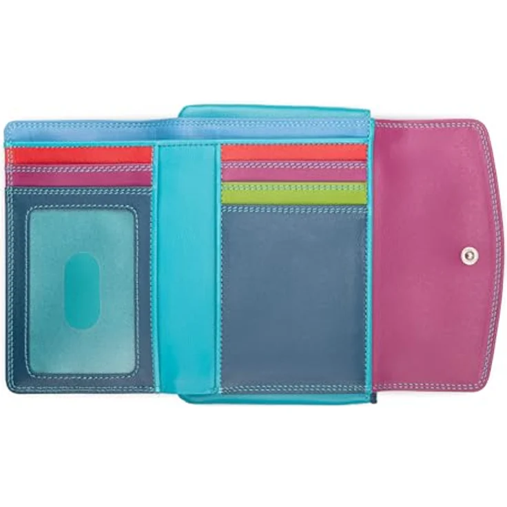 Mywalit Geldbörse, RFID Schutz aus 100% Leder, 14 cm, blau – Bild 3