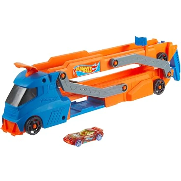 Mattel Hot Wheels Νταλικα - Pista Εκτοξευσης HYT83, Spielzeugauto mit Rennstrecke und Abschussvorrichtung für bis zu 9 Fahrzeuge im Maßstab 1:64 – Bild 1