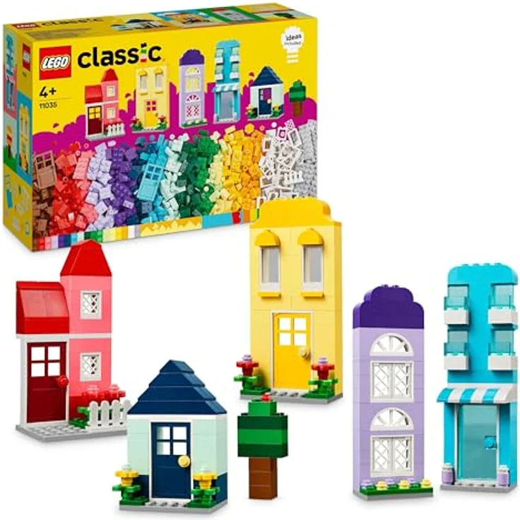 LEGO Classic Kreative Häuser, Bausteine-Set für Kinder, Konstruktionsspielzeug mit 850 Steinen, Haus-Bauen-Spielzeug mit Zubehör, Geschenk für Jungen und Mädchen ab 4 Jahren 11035 – Bild 1