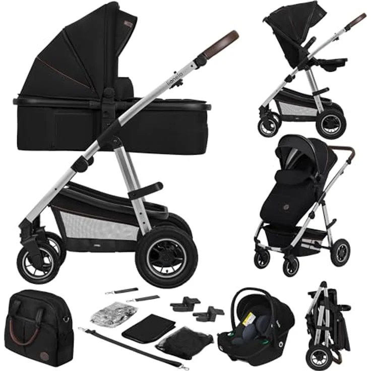 Lionelo Amber 3in1, Kinderwagen mit ADAC-zertifiziertem Autositz, umkehrbarem Sitz, großen Profilrädern und UPF50+-Sonnenschutz – Bild 1