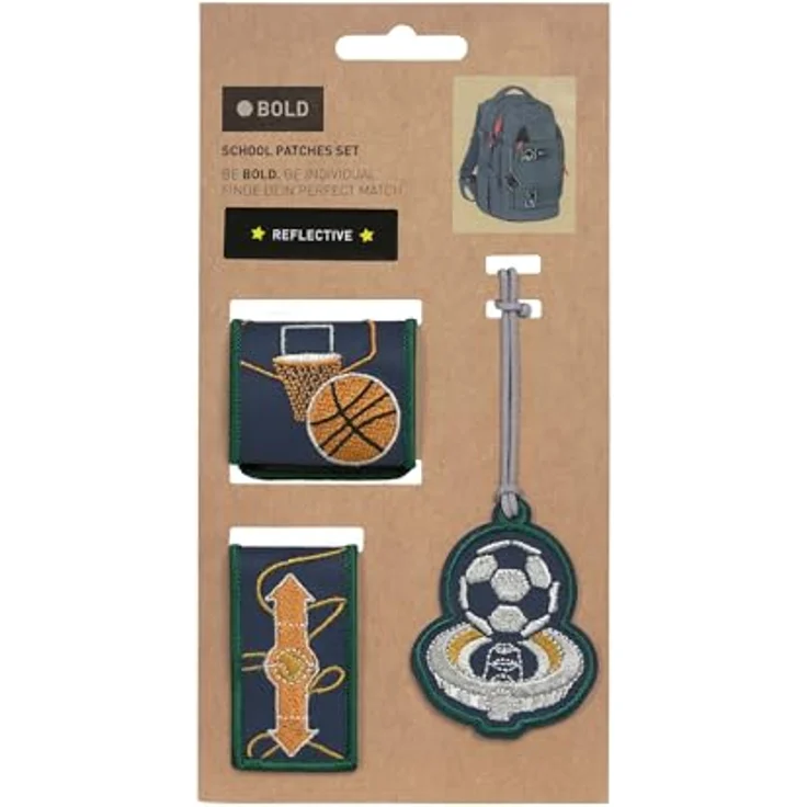 LÄSSIG Gepäckanhänger Set, Mehrfarbig Unisex Kinder Reisezubehör mit 1 Anhänger und 2 Patches in Neon-, Glow- und Glitter-Designs – Bild 1