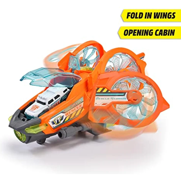 Dickie Toys - Spielzeug-Helikopter Sky Patroller (35 cm) - Rettungs-Flugzeug mit einklappbaren Flügeln & Wasser-Spritzfunktion, Spielzeug-Hubschrauber für Kinder ab 3 Jahren, 203794000ONL – Bild 3