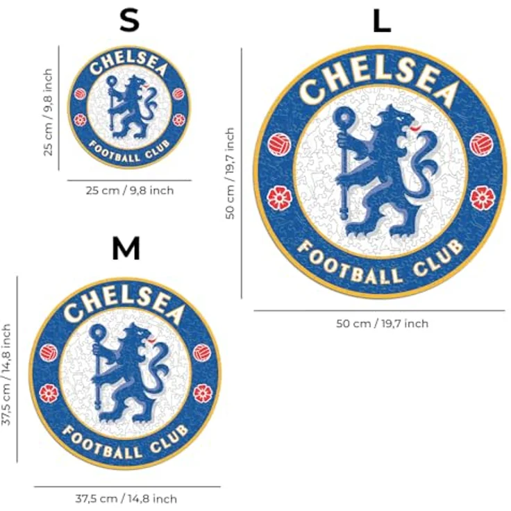 Iconic Puzzles Chelsea Crest, Holzpuzzle, Größe M, 270 Teile, bunte Farben – Bild 5