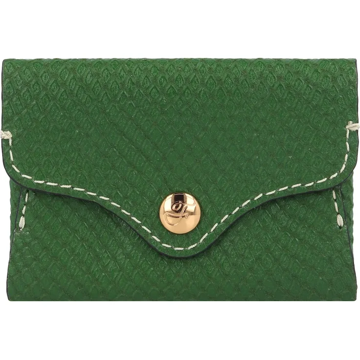 Fossil Heritage Kreditkartenetui aus Leder, 10 cm, grün, handlich und mit Druckknopfverschluss