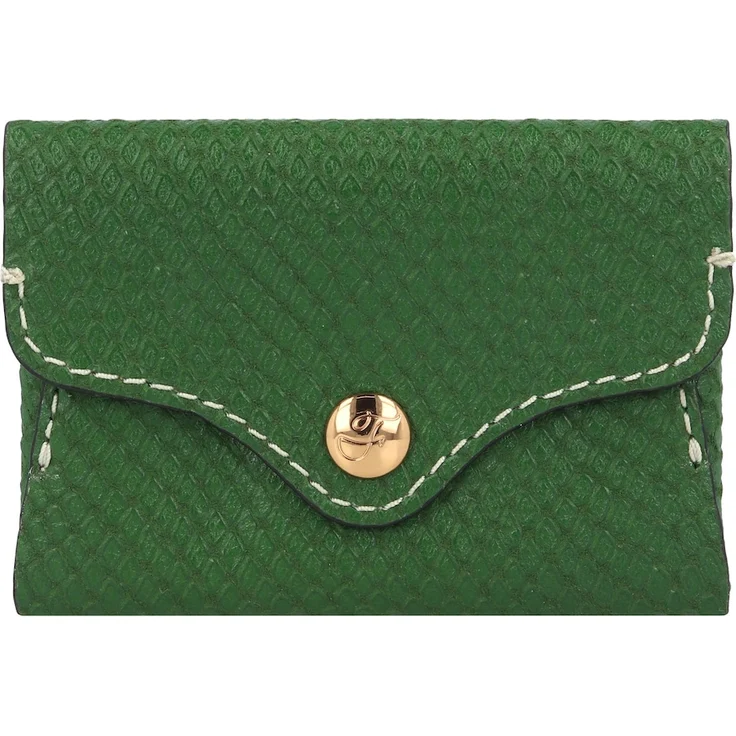 Fossil Heritage Kreditkartenetui aus Leder, 10 cm, grün, handlich und mit Druckknopfverschluss