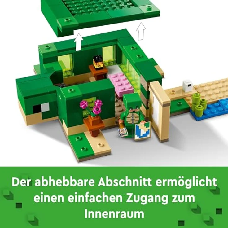 LEGO Minecraft Das Schildkrötenstrandhaus, Spielzeug-Haus mit Zubehör für Mädchen und Jungen ab 8 Jahren, Set mit Tieren und Figuren aus dem Videospiel, Geschenk für Gamer 21254 – Bild 5