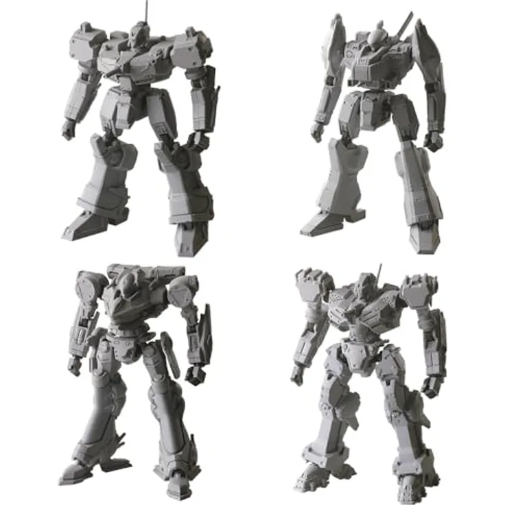 SquareEnix Armored Core Structure Arts Plastic Model Kits 4er-Pack Series 1, 4 detailreiche Mecha-Bausätze mit Artikulationspunkten und austauschbaren Teilen, 9-11 cm groß