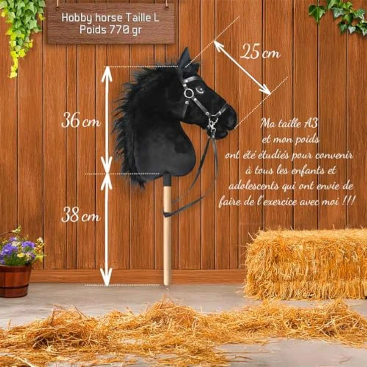 Hobby Horse Land Stormy A3 – Steckenpferd mit Trense komplett, hochwertiges Design, langlebige Materialien, sicher für Kinder ab 5 Jahren – Bild 5
