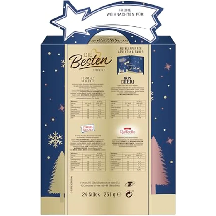 Ferrero Die Besten, Adventskalender mit 24 edlen Pralinen aus beliebten Ferrero-Klassikern – Bild 3