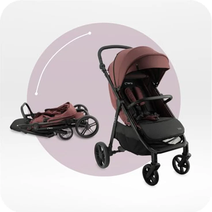 MoMi CLARA Kinder-Buggy in Burgund, verstellbar für Kinder bis 22 kg, mit umfangreichem Zubehörset – Bild 6