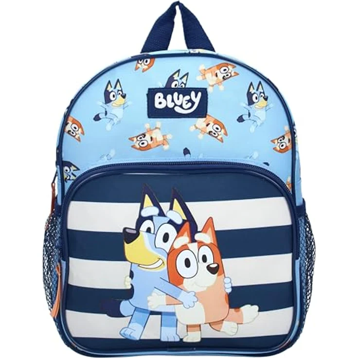 Vadobag BLUEY and BINGO Hug Hunderucksack, Kindergartenrucksack mit 2 Fächern, Blau und Babyblau, Größe 29x23x8 cm, verstellbare Schultergurte – Bild 2