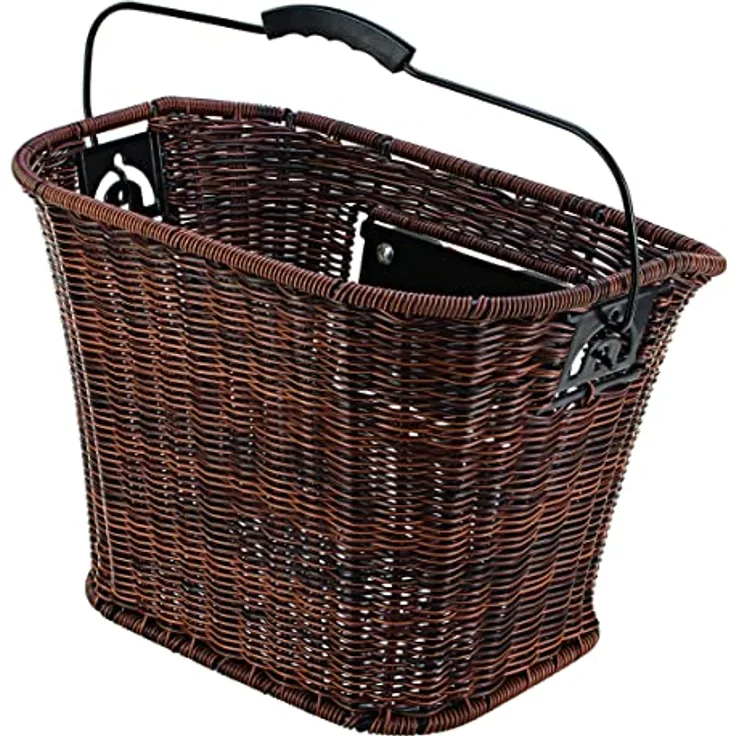 Prophete Fahrradkorb City Rattan-Optik, inkl. E-BIKE Halter, für Lenkerbefestigung, Farbe: braun
