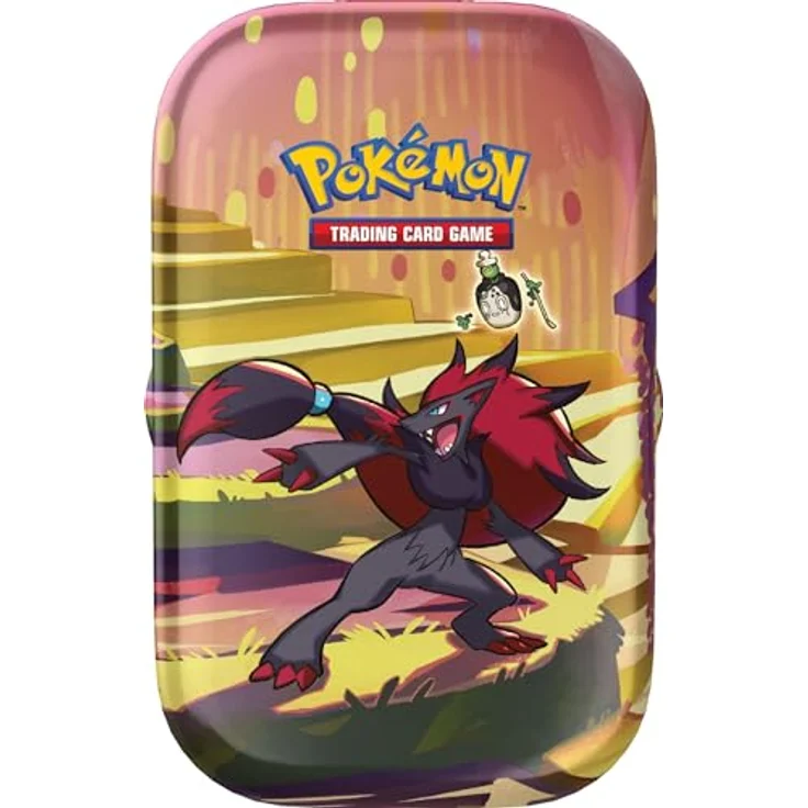 Pokémon Mini-Tin-Box Karmesin & Purpur - Nebel der Sagen - Zoroark, mit 2 Boosterpacks und 1 Stickerbogen – Bild 2