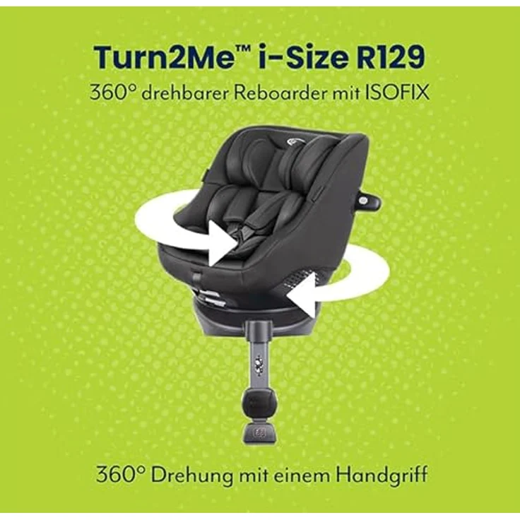 Graco Turn2Me™ i-Size R129 Autokindersitz, 360° Drehmechanismus, ISOFIX, TrueShield™ Seitenaufprallschutz – Bild 4