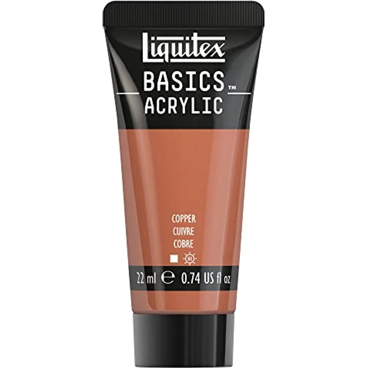 Liquitex Basics Acrylfarbe 8870457, Kupfer, 22 ml Tube, lichtecht, mittlere Viskosität, seidenglänzend, monopigmentiert, Archivqualität – Bild 1