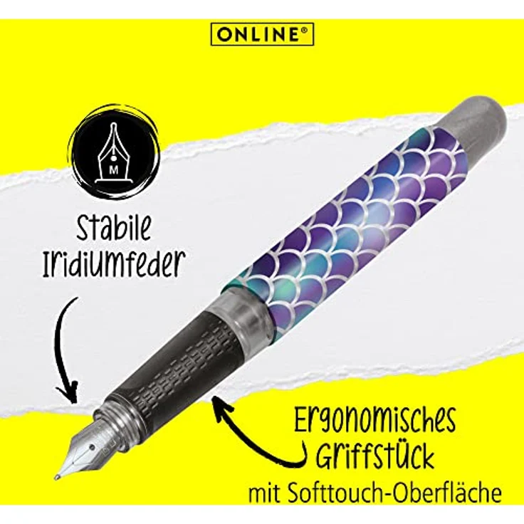 Online Pen Füller College Füllhalter, ergonomisch, ideal für die Schule, hergestellt in Deutschland, Blau – Bild 3