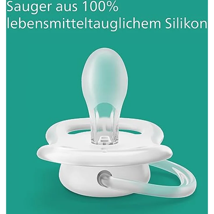 Philips Avent ultra air Nighttime Schnuller – 2er Pack, BPA-freier, atmungsaktiver, im Dunkeln leuchtender Schnuller für Babys von 6-18 Monaten, inklusive Transport- und Sterilisationsbox, Sternschnuppe/ Dreams (Modell SCF376/14) – Bild 4