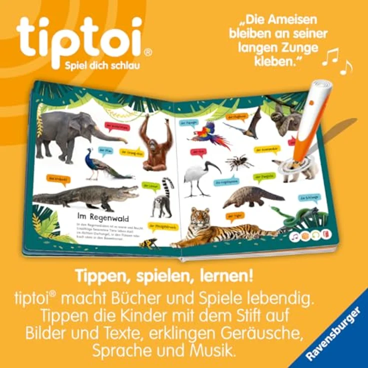 Ravensburger tiptoi® Kennst du diese Tiergeräusche?, interaktives Beschäftigungsbuch mit Tiergeräuschen – Bild 4