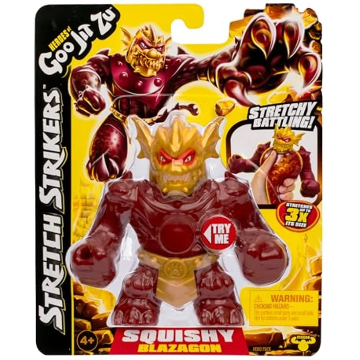 Heroes of Goo Jit Zu Stretch Striker Helden-Packung Blazagon, Dehnbare Actionfigur mit elastischer Füllung, bis zu 3-fach dehnbar, Sammelfigur – Bild 2
