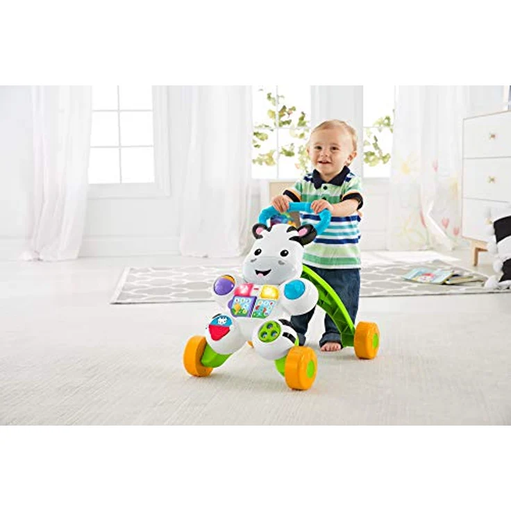 Fisher-Price Lern mit mir - Zebra Lauflernwagen, musikalisches Aktivitäts- und Gehspielzeug mit Lerninhalten, ab 6 Monaten, Französisch, reduzierte Verpackung, GXC30 – Bild 4
