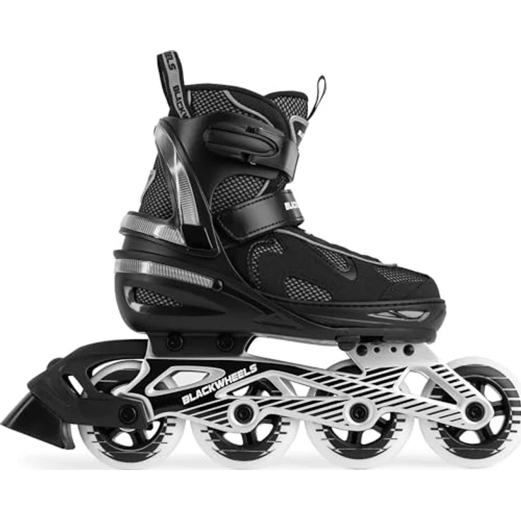 Blackwheels Flex Pro Inline Skates, atmungsaktiv für Jugendliche und Erwachsene, 84 cm Räder, Einlegesohle 38-41, Schwarz – Bild 1