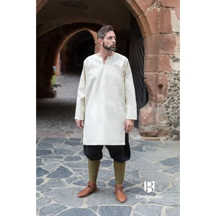 Burgschneider Mittelalter Tunika Herren Leif, 100% Baumwolle, Untertunika für LARP und Reenactment – Bild 5