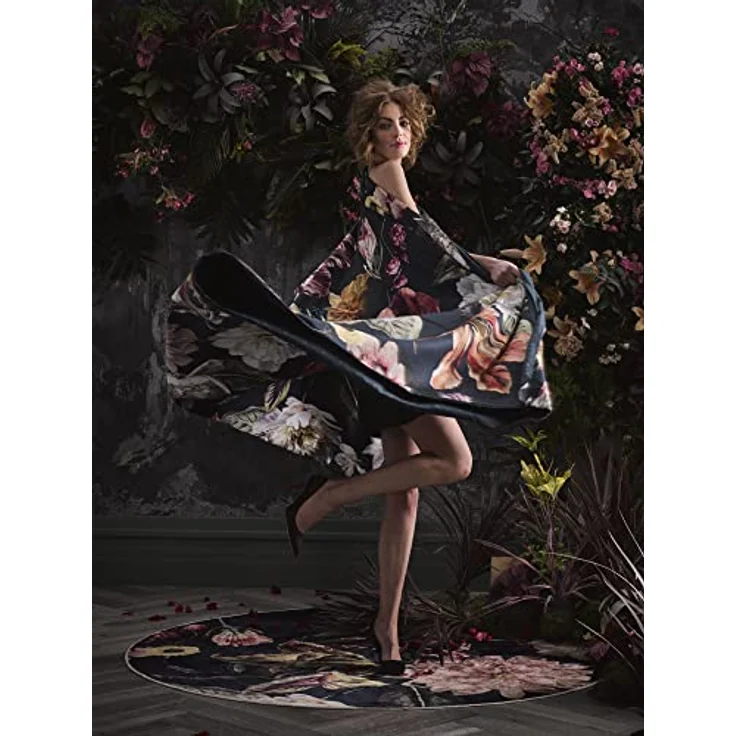 ESSENZA Bettwäsche Filou Blumen Pfingstrosen Tulpen Baumwollsatin Dunkelblau, 155x220 + 1 x 80x80 cm - Atmungsaktiv, glänzend, hautfreundlich – Bild 3