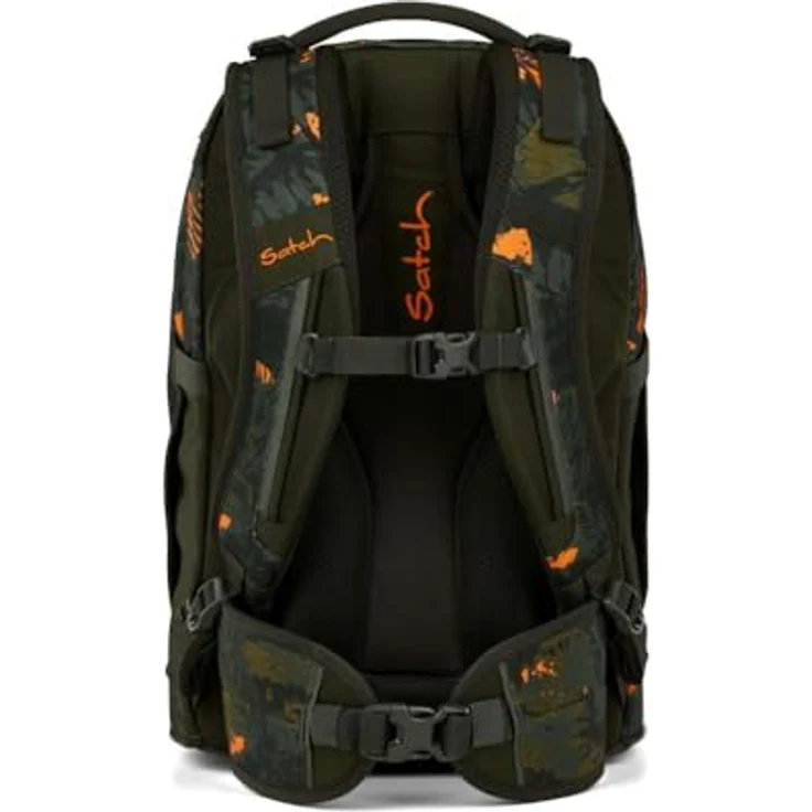 Satch pack Schulrucksack Set 2tlg. inkl. Schlamperbox (Jurassic Jungle), 30 Liter Volumen, 3D Soft-Mesh Rückensystem, Organizerfach mit Geodreieck und Stundenplan – Bild 4