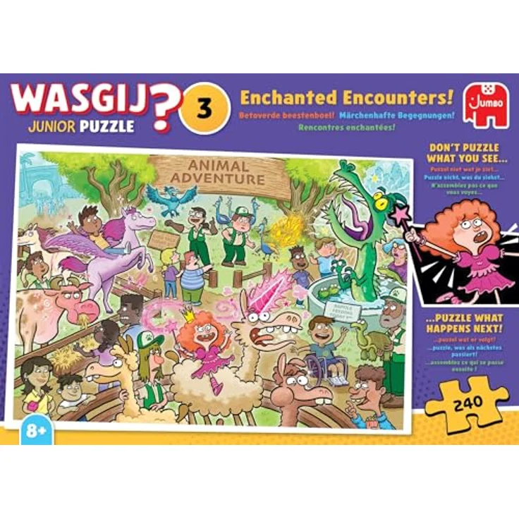 Wasgij Junior Enchanted Encounters! (240), lustiges Tier-Puzzle mit magischen Elementen, bunte Illustrationen – Bild 3