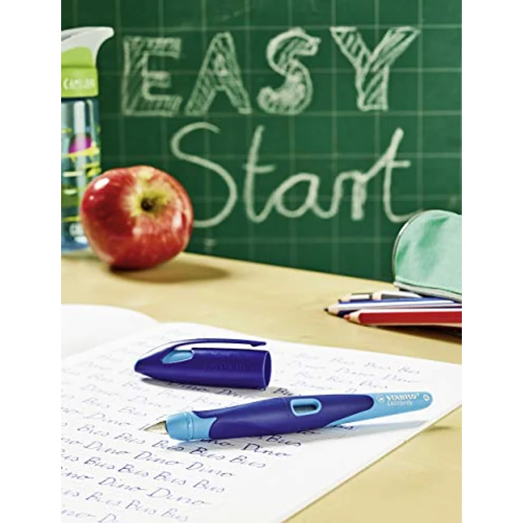 STABILO EASYbirdy Füllfederhalter, Patronenfüller für Rechtshänder, ergonomisches Design, Mittelbreite Feder, blau – Bild 12