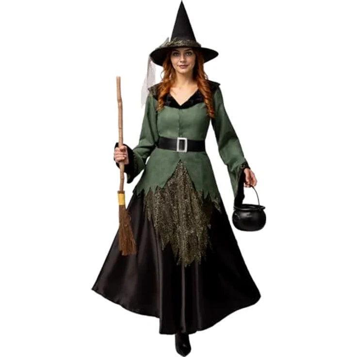 Funidelia Hexen Kostüm Deluxe für Damen - Größe S, Schwarz, Halloween & Horror - Erwachsenenkostüm & Verkleidung für Partys & Karneval – Bild 3