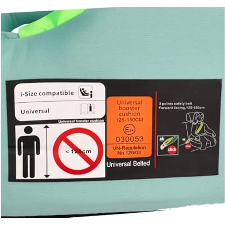 Cartrend Kindersitzerhöhung Kids mint 15-36 kg, nach ECE R129 Norm zertifiziert und mit extra bequemer 10 mm Schaumstoff-Polsterung – Bild 3