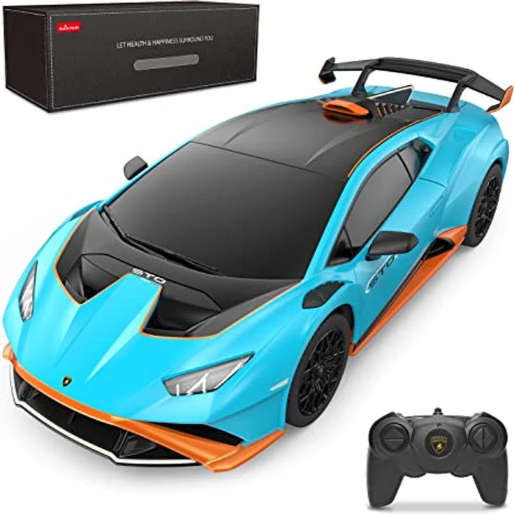 rastar - R/C 1:24 Lamborghini Huracan STO (23177), Blau - Preisvergleich – Bild 1