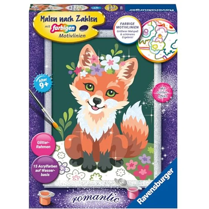 Ravensburger - Malen nach Zahlen 23765 - Blumiger Fuchs - Kinder ab 9 Jahren