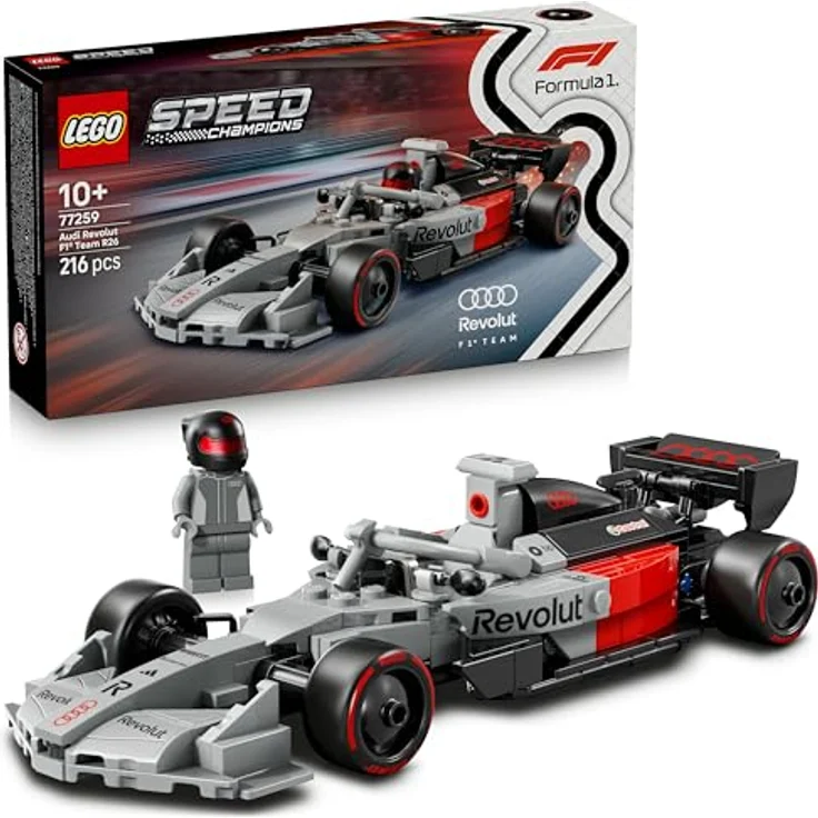 LEGO Speed Champions Audi Revolut F1® Team R26 Rennwagen (77259), 216-teiliges Modell für Kinder ab 10 Jahren, 19cm lang, detailgetreue Konstruktion mit Cockpit und Pirelli-Reifen – Bild 2