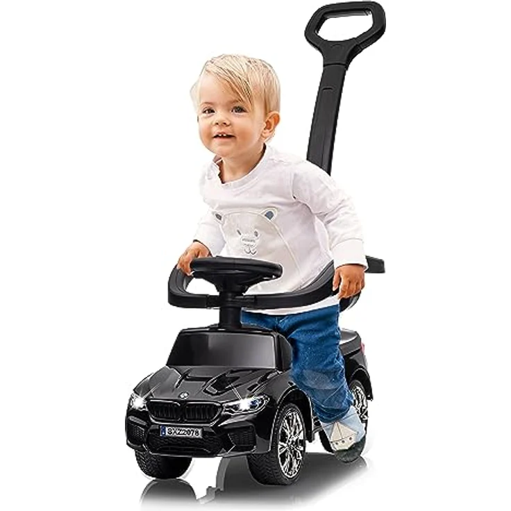 JAMARA 464002 Rutscher, schwarz - Offiziell lizenziert, Musik, Kippschutz, Kofferraum, LED Licht, Hupe, Motorsound, ab 12 Monate – Bild 3