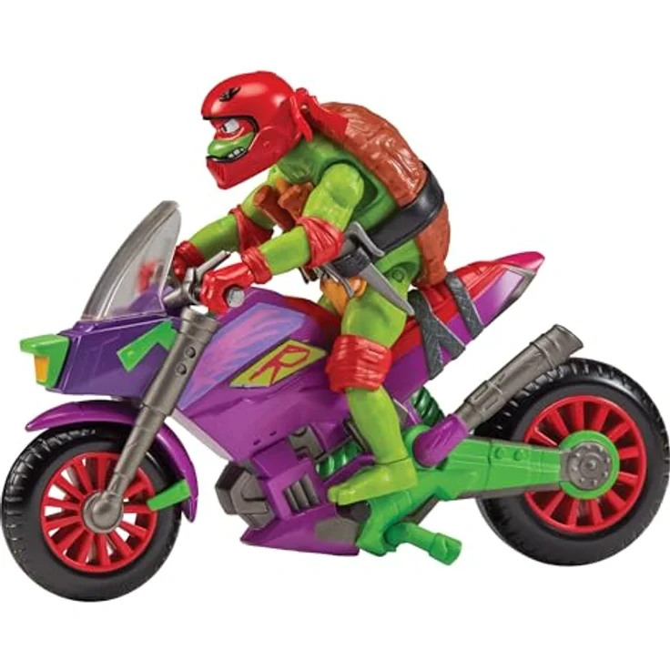 Playmates Teenage Mutant Ninja Turtles Raph Figur mit Purple Dragon Battle Cycle und Raketenscheinwerfer, One Size – Bild 2