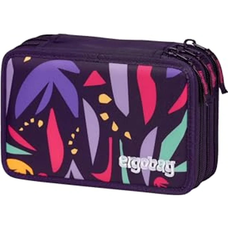 ergobag Maxi Mäppchen Set 40-Teilig, Lyra Bunt- und Filzstifte, Kleingeld Fach, Lineal, Schere AmBärzonas - Lila, Federmäppchen mit umfassender Ausstattung – Bild 1
