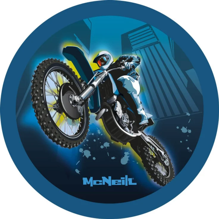 McNeill McAddys Motivmagnet für Schulranzen, Fahrzeuge Motocross, blau