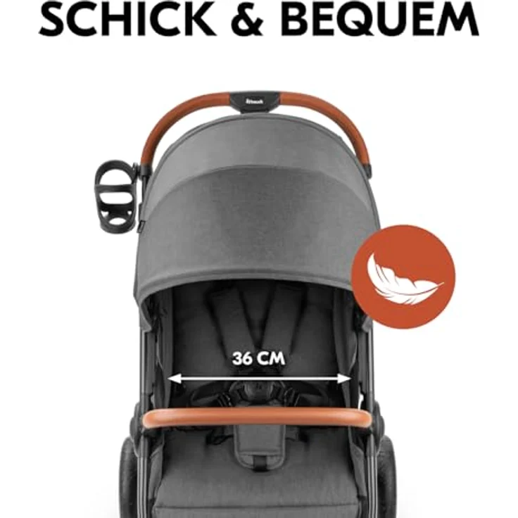 Hauck Kinder-Buggy Uptown, Black Melange Grey, bis 22 kg belastbar, komfortabel und city-tauglich – Bild 2